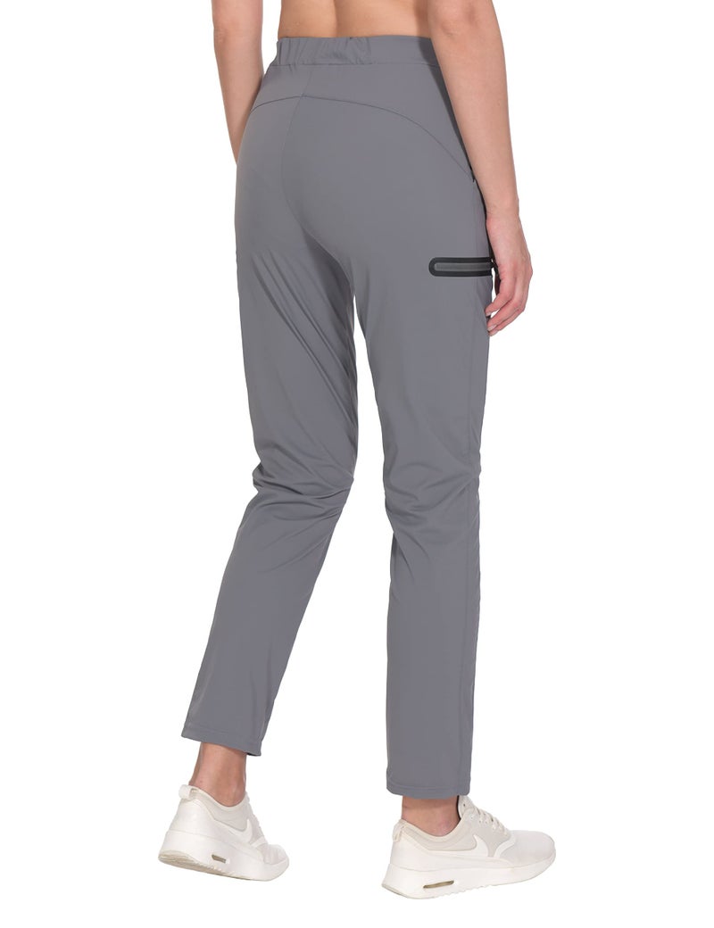 Little Donkey Andy Women's Ultra-Stretch Quick Dry Lightweight Ankle Pants Drawstring Active Travel Hiking Gray M - Image 3